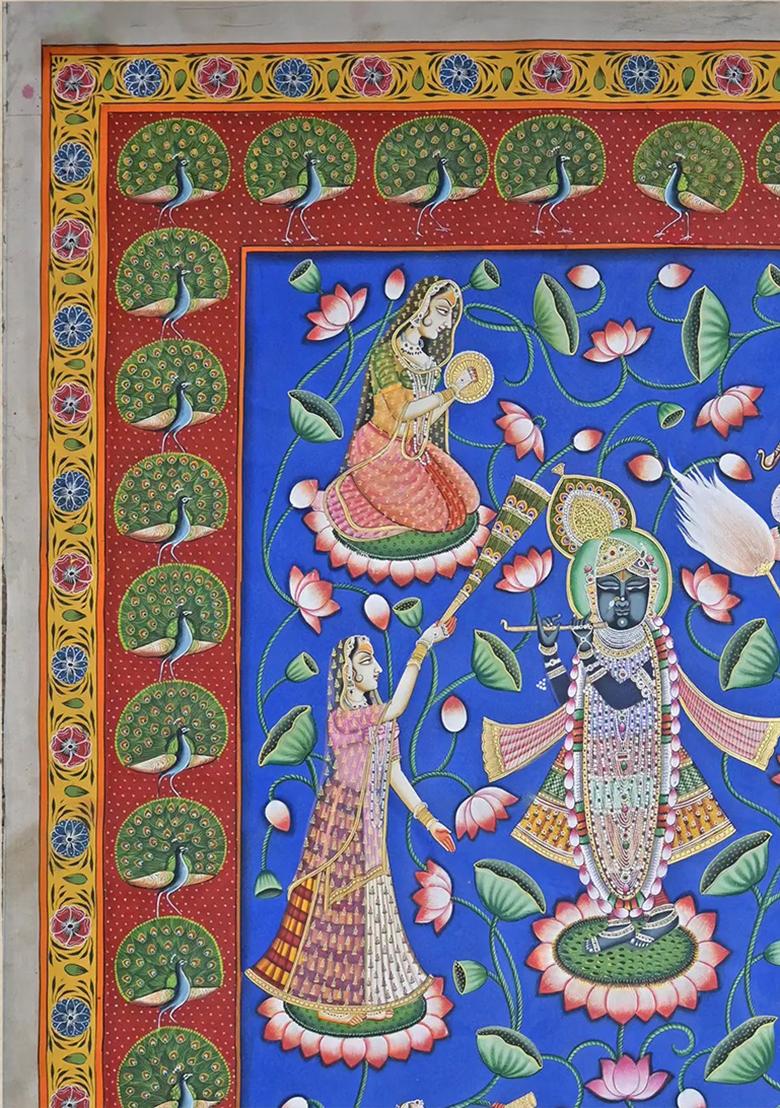 Shrinathji with Gopis Sangeet Traditional Pichwai Painting