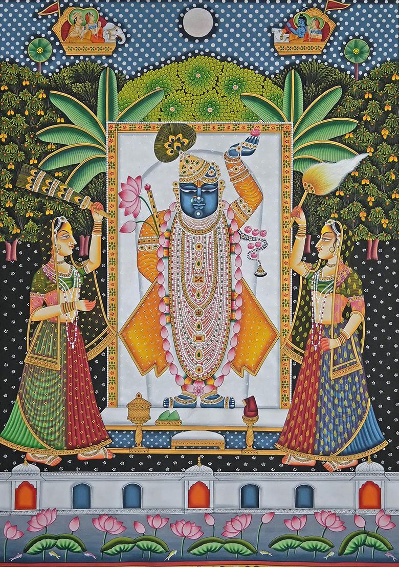 Shrinathji with Gopis Devotional Pichwai Painting