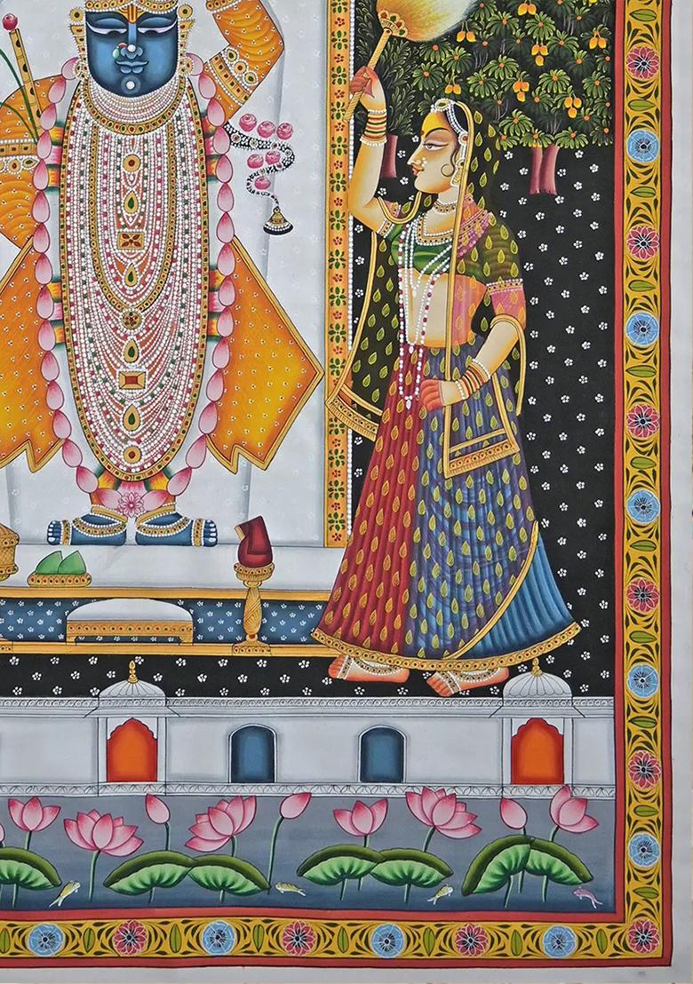 Shrinathji with Gopis Devotional Pichwai Painting