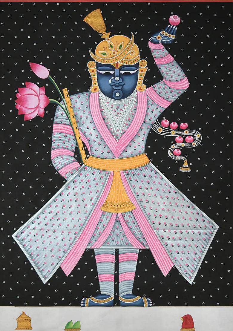 Smiling Shrinathji Graceful Pichwai Painting