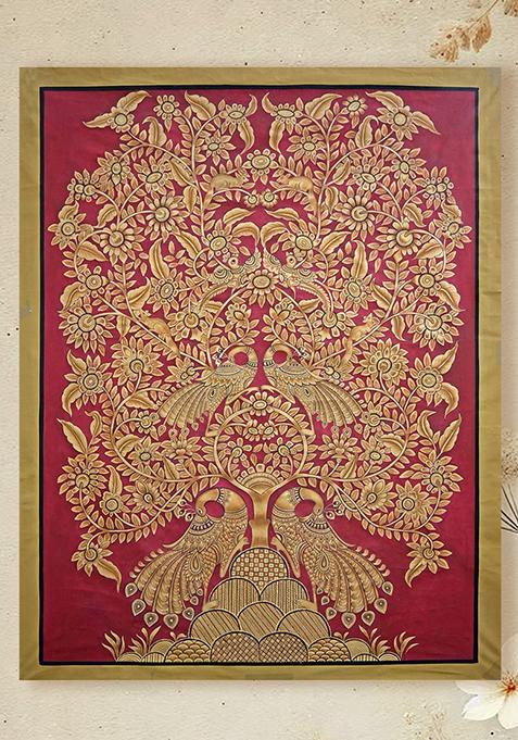 Tree of Life with Peacock Exquisite Traditional Artwork