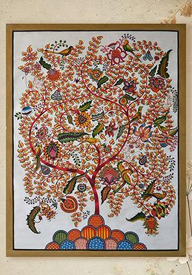 Tree of Life with Nature Traditional Folk Art