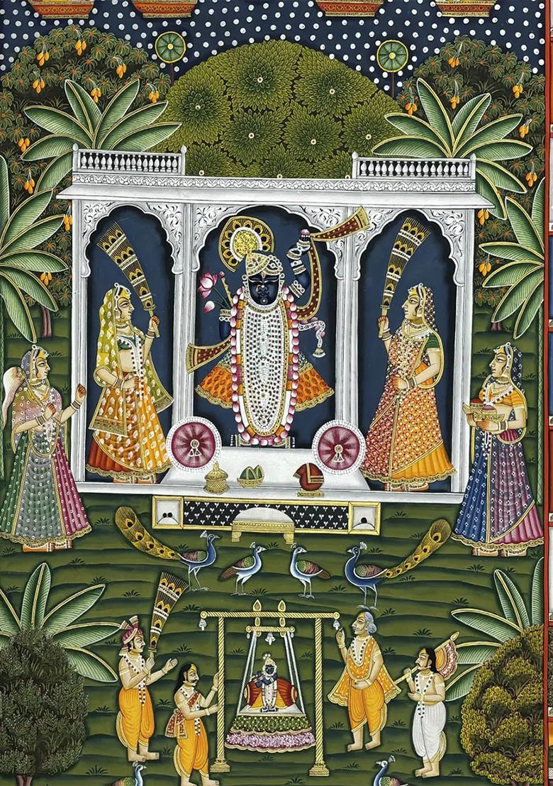 Divine Darshan of Lord Shrinathji Pichwai Painting Traditional Nathdwara Art