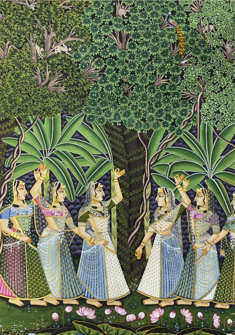 Pichwai Painting of Gopis Traditional Rajasthani Art
