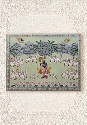 Shrinathji Darshan Pichwai Painting Divine Krishna Art