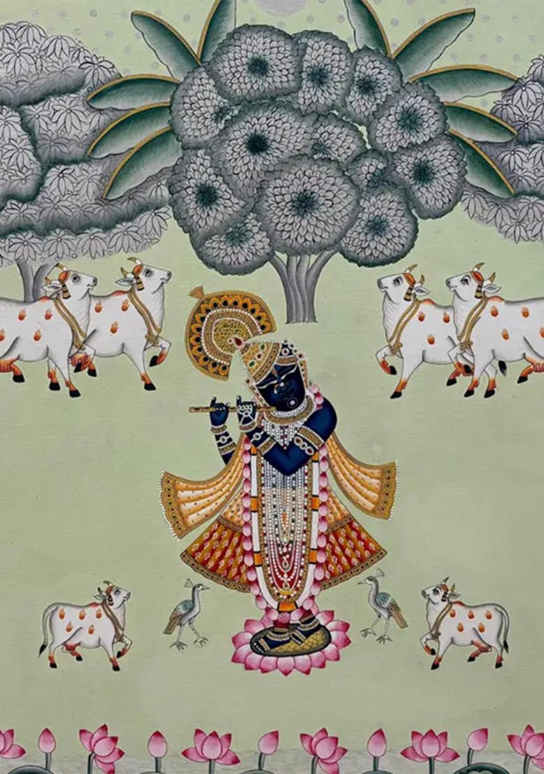 Shrinathji Darshan Pichwai Painting Divine Krishna Art