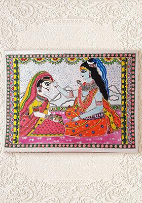 Shiv Parvati Vivah Madhubani Painting Traditional Indian Folk Art