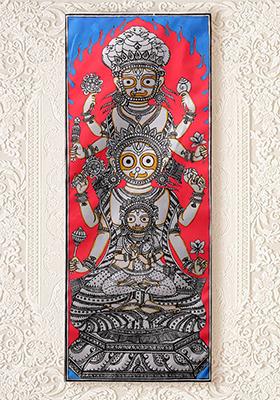 Lord Jagannath Balabhadra and Subhadra Traditional Patachitra Painting