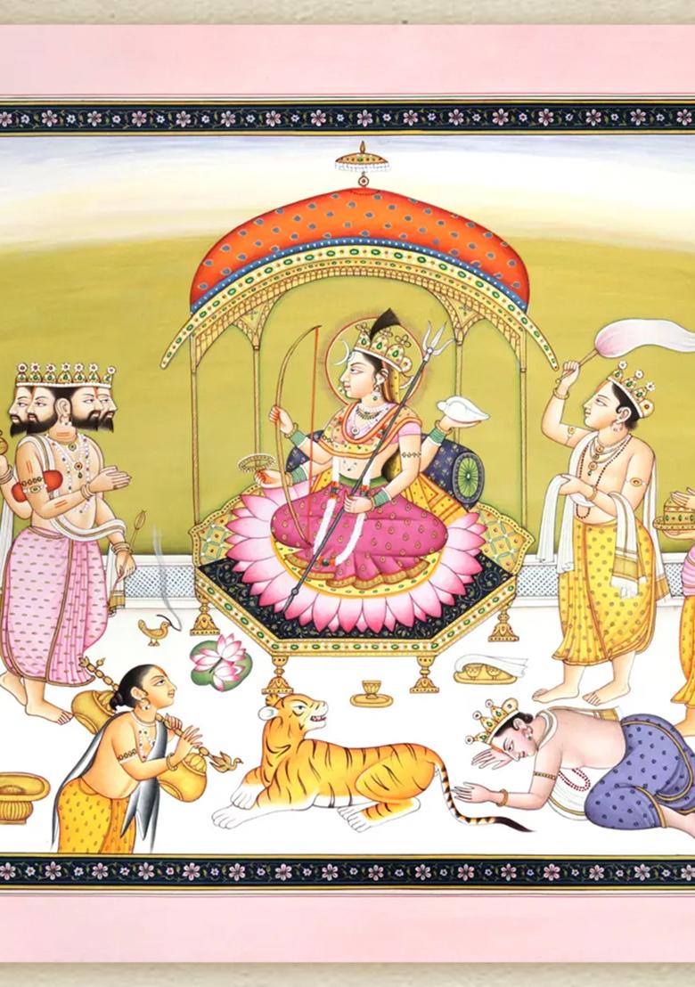 Devi Worshipped by Brahma Vishnu and Shiva