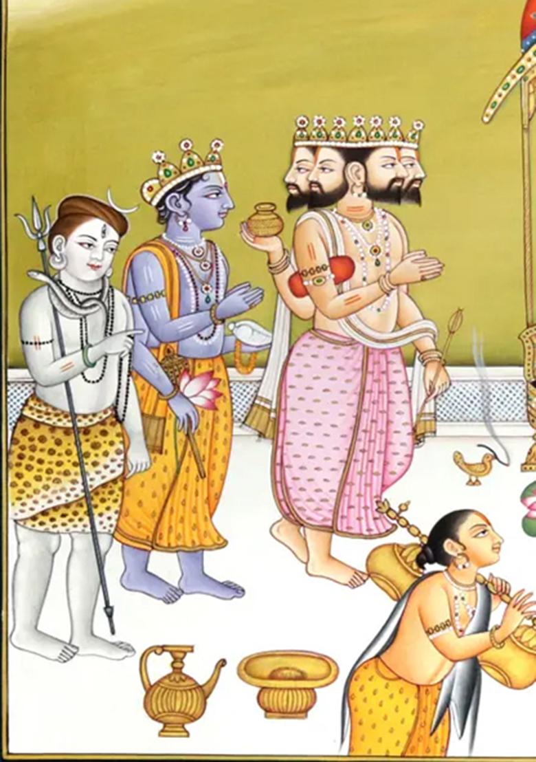 Devi Worshipped by Brahma Vishnu and Shiva