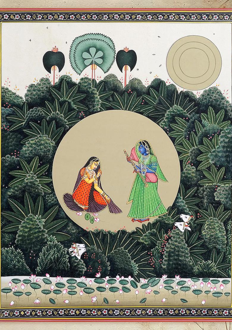 Krishna as a Gopi A Playful Tease with Radha Divine Love in Art