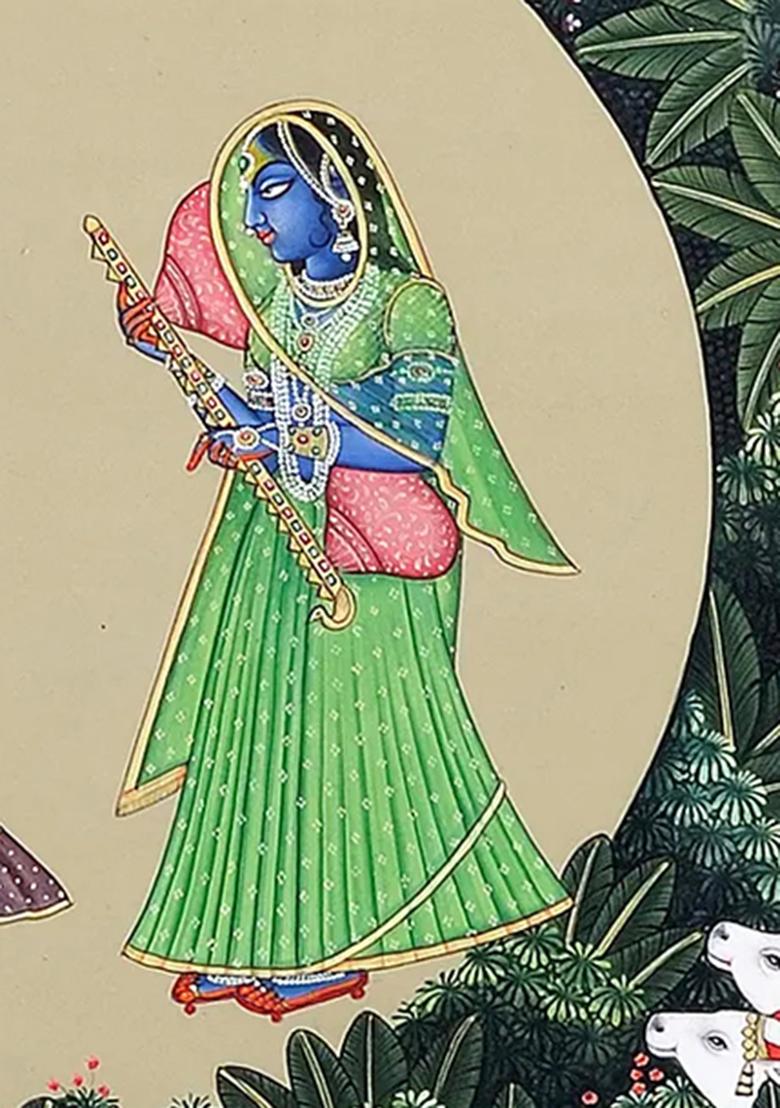 Krishna as a Gopi A Playful Tease with Radha Divine Love in Art