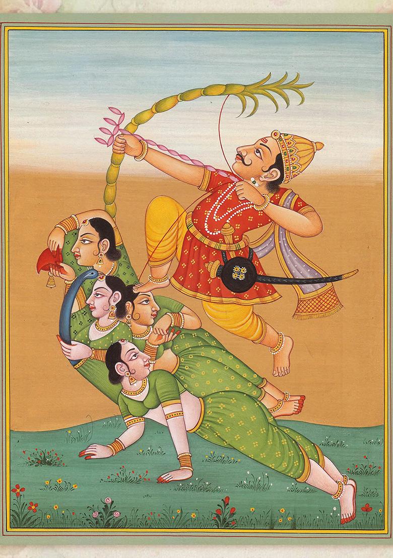 Kamadeva and His Mount Parrot A Divine Representation of Love and Desire
