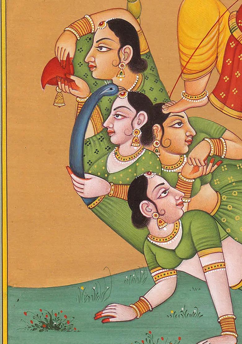 Kamadeva and His Mount Parrot A Divine Representation of Love and Desire