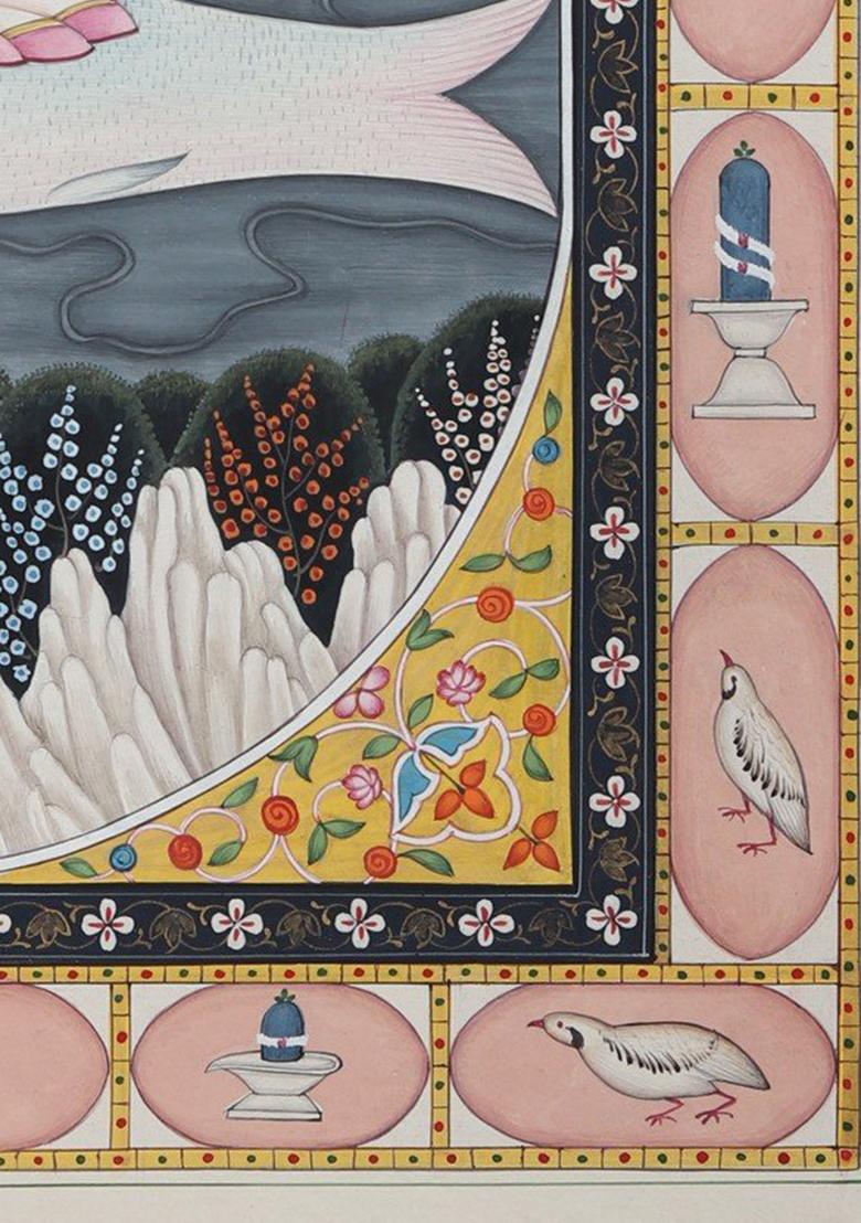 Goddess Ganga Divine Indian Miniature Art Depicting the River Goddess