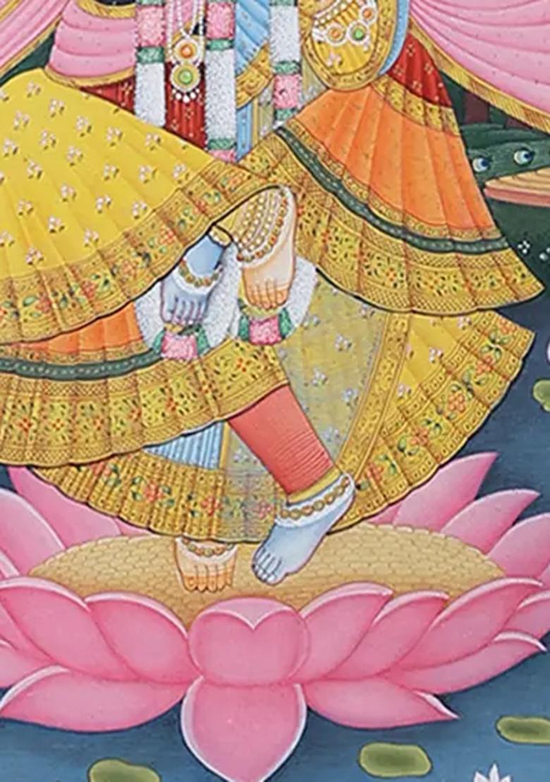 Exquisite Radha Krishna Painting Divine Love and Spiritual Harmony