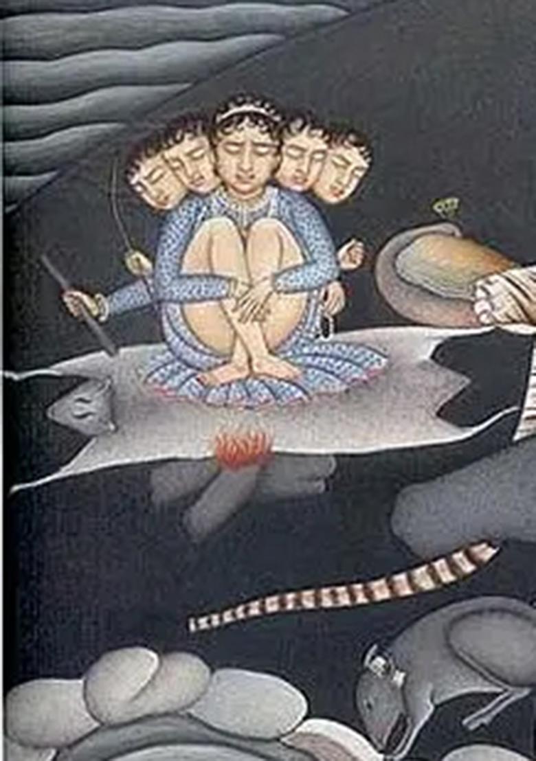 Divine Shiva and Family Painting Blessings of Lord Shiva