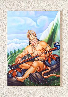 Lord Hanuman Oil Painting on Canvas A Divine Symbol of Strength and Devotion