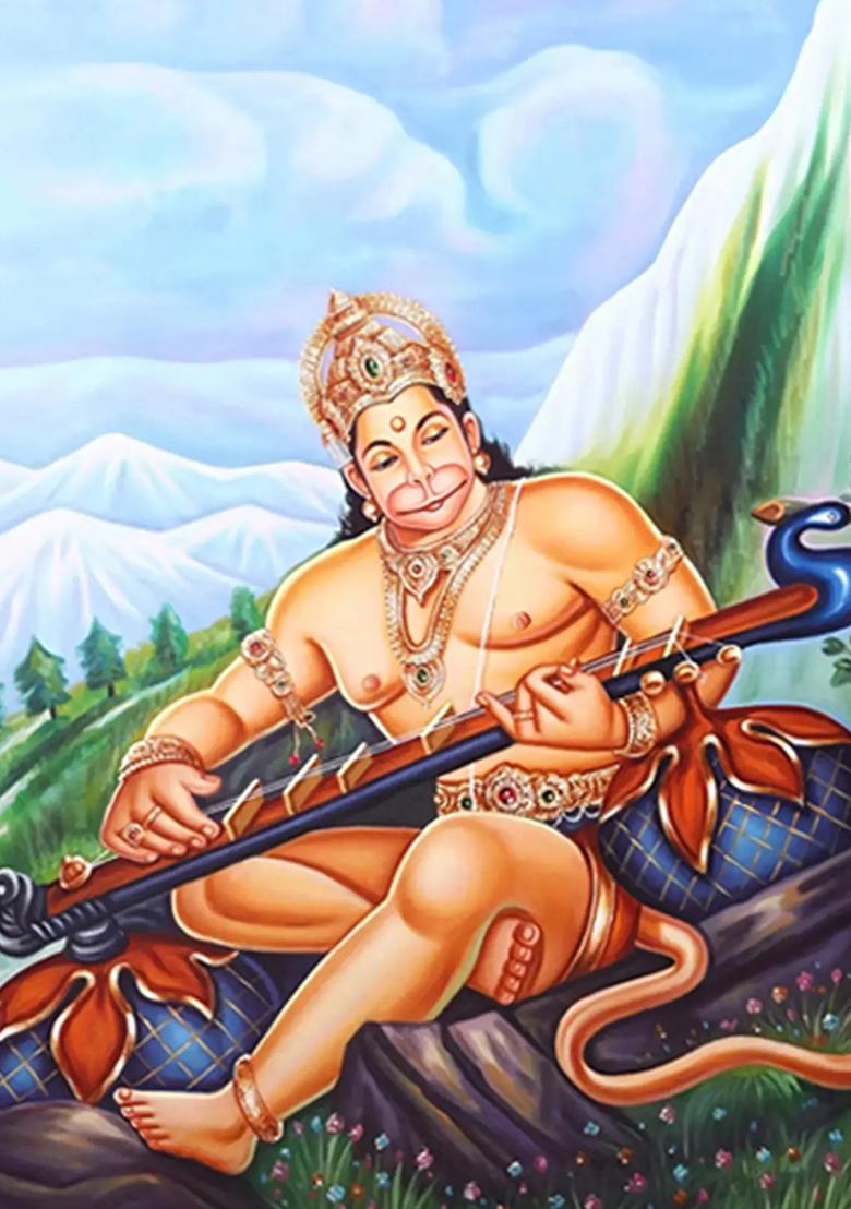 Lord Hanuman Oil Painting on Canvas A Divine Symbol of Strength and Devotion