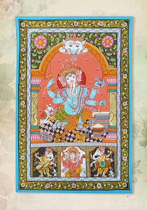 Siddhi Vinayak Patachitra Painting Stone Color Folk Painting