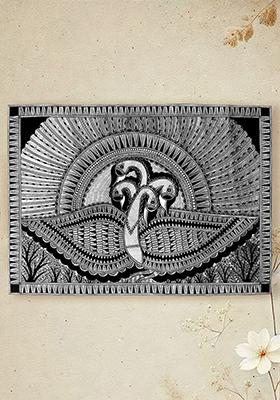 Four Dancing Peacocks Folk Painting