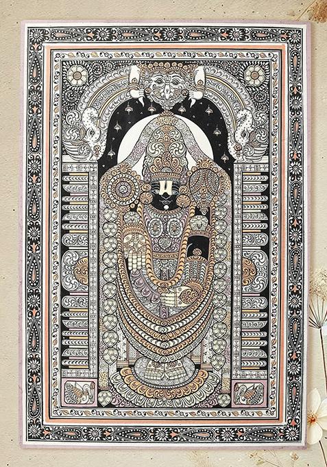 Lord Venkateshwara With Kirtimukha Folk Painting