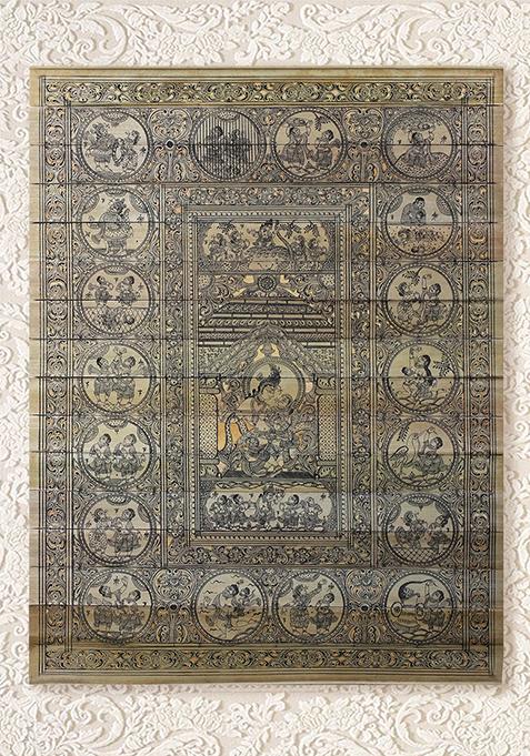 Krishna Lila Folk Painting
