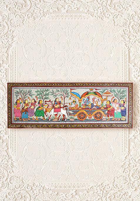 Lord Krishna On The Chariot Painting Folk Painting