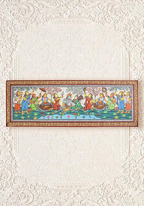 Lord Krishna Raas Leela Odisha Painting Folk Painting
