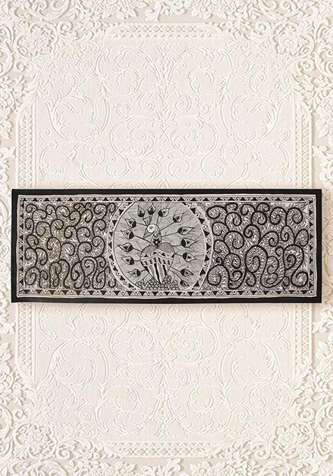 Colourless Peacock Madhubani Art Painting Folk Painting
