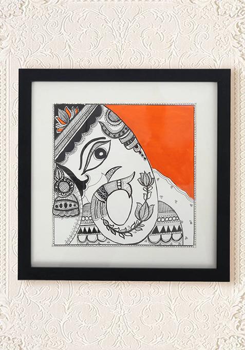 Madhubani Ganesha Gsm Paper Folk Painting