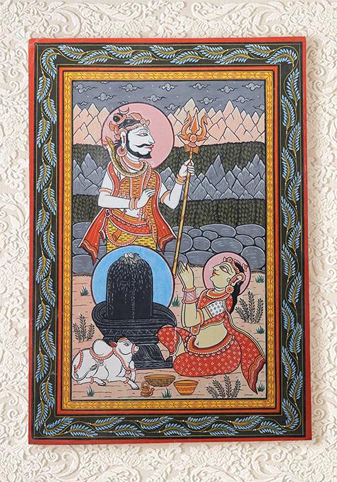 Devi Parvatis Attainment Folk Painting