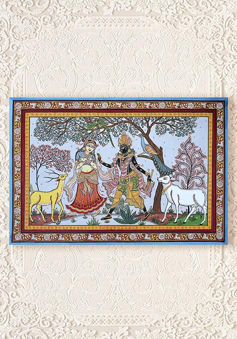 Shyama Sundar Krishna With Radha Folk Painting