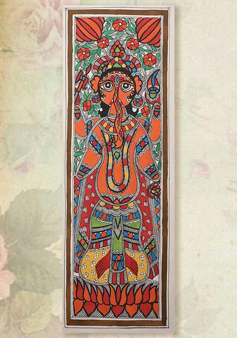 Chaturbhuj Ganesha Handmade Folk Painting