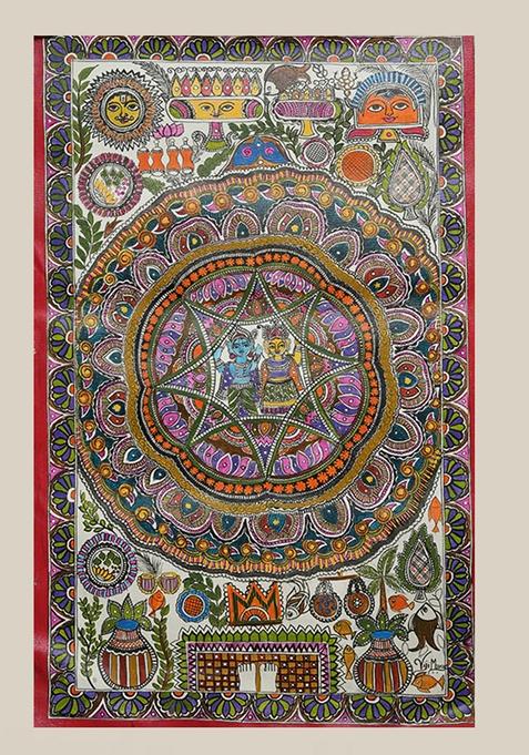 Multi Ashtadal Madhubani Painting