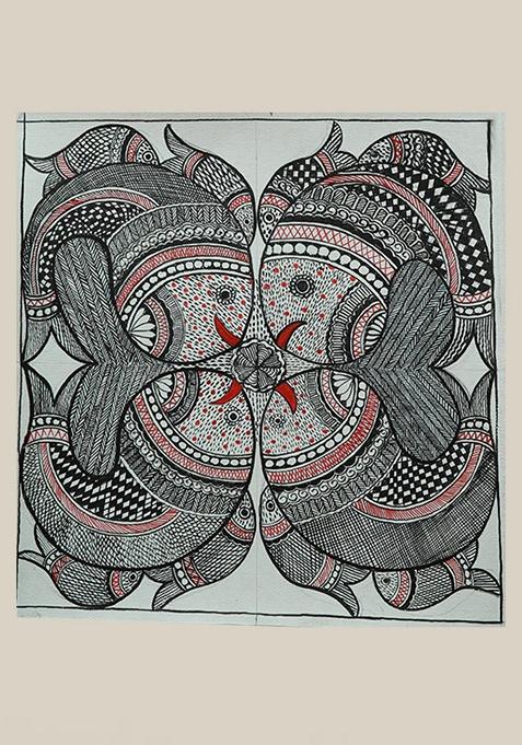 Multi Fish Madhubani Painting