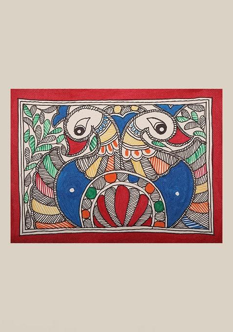 Multi Peacock Pair Madhubani Painting