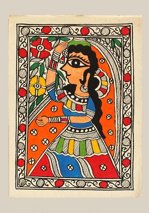 Multi Beautiful Indian Women Madhubani Painting