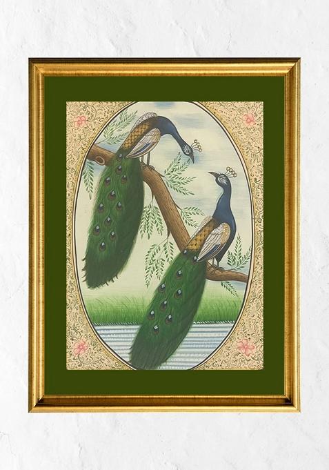 Multi The Peacock Love Pichwai Painting