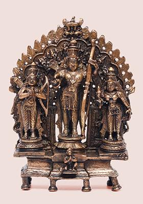 6 Inch Small Shri Ram Darbar Idol With Kirtimukha Prabhavali
