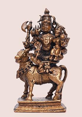 4 Inch Small Pradosha Moorthy Idol Shiva And Parvati Seated On Nandi