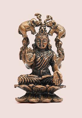 2 Inch Small Goddess Lakshmi Copper Idol