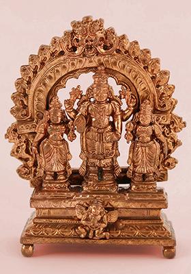 2 Inch Small Gaja Lakshmi Copper Idol