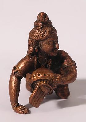 2 Inch Small Blessing Lord Ganapati Seated On Lotus Copper Statue
