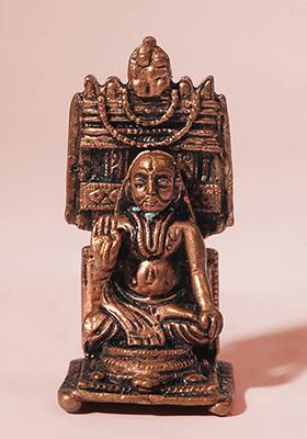 2 Inch Small Goddess Gajalakshmi Copper Idol With Kirtimukha Arch Divine Blessings Of Wealth And Prosperity