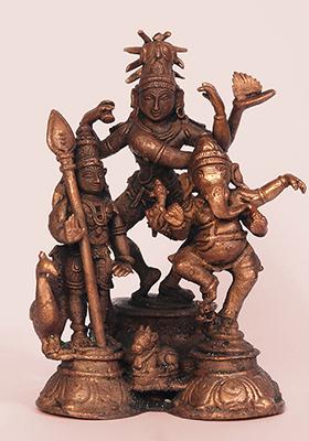 Copper Sudarshana Chakra And Shankha For Abhisheka Divine Ritual Tools
