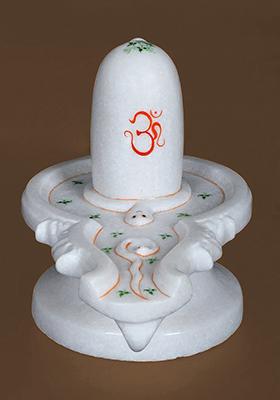 White Marble Shiva Linga Handmade Divine Idol For Puja And Home Décor