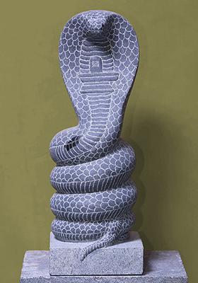 Vasuki With Shiva Linga Hand Carved Granite Stone Statue Of Divine Energy
