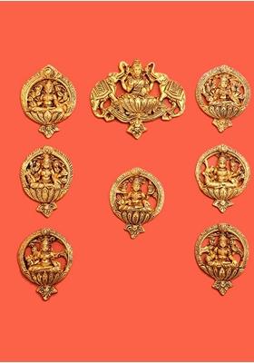 Brass Show Piece Wall Handing Aashta Laxmi Set Idol Statue
