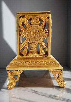 Brass Show Piece Wall Hanging Om With Peacock Statue